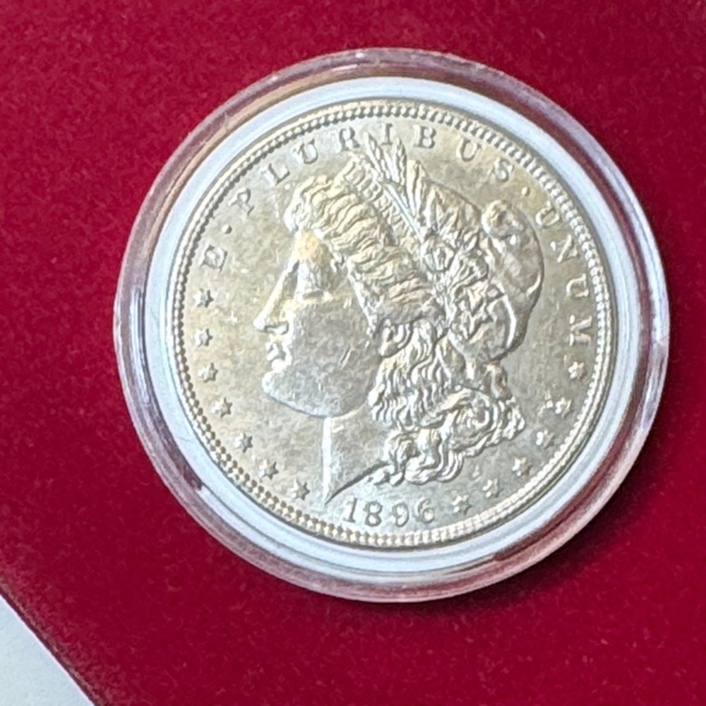 Morgan Dollar Silver Coin  1896 in Protective Case vintage rare old coin - Picture 9 of 9